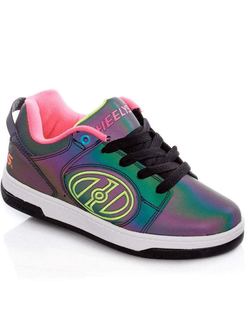 HEELYS Kids Voyager Shoes, Black Reflective/Neon Yellow/Neon Pink, 5 Big Kid US - Image 2